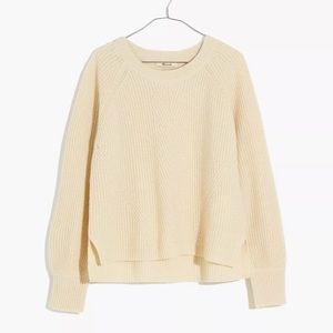 3 for 25! NWT Madewell (Re)sourced Cashmere Fisherman Sweater in cream size XS